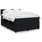 Boxspring met matras 140x190 cm zwart fluweel
