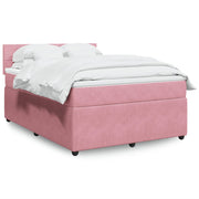 Boxspring met matras 140x190 cm roze fluweel