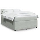 Boxspring 140x190 cm fluweel lichtgrijs met matras