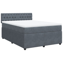 Boxspring met matras fluweel donkergrijs 140x190 cm