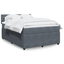 Boxspring met matras fluweel donkergrijs 140x190 cm