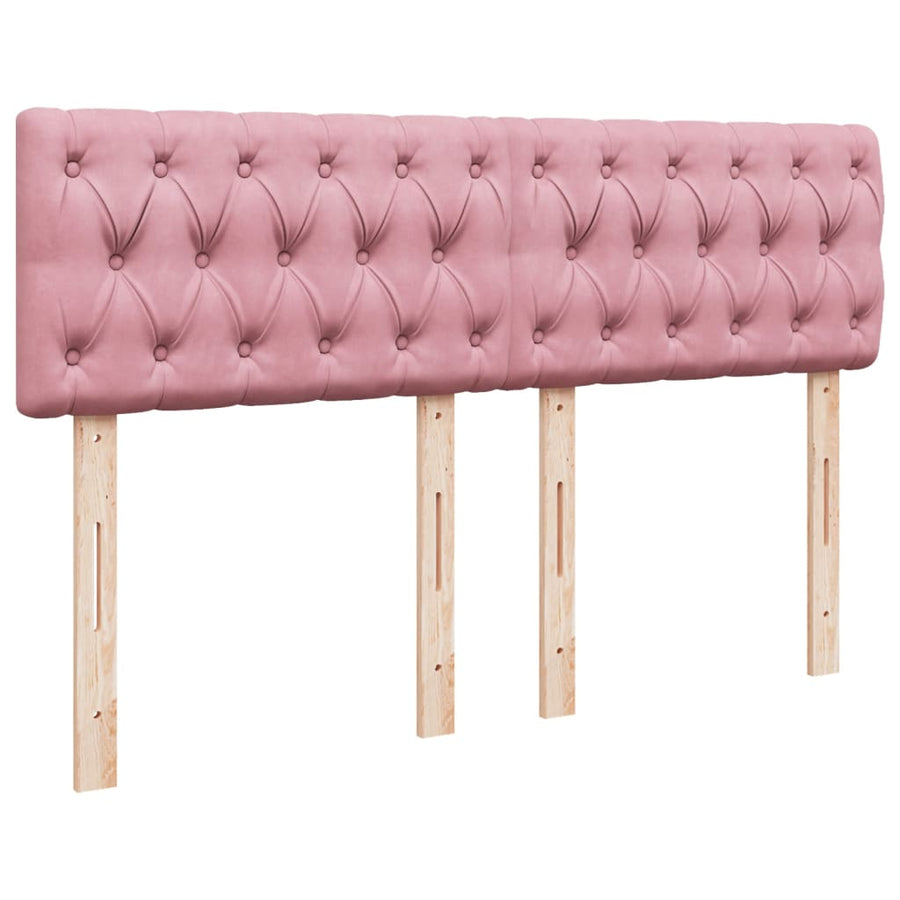Boxspring met matras fluweel roze 140x190 cm
