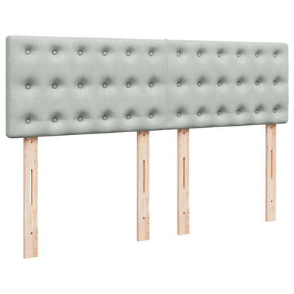 Boxspring met matras fluweel lichtgrijs 140x190 cm
