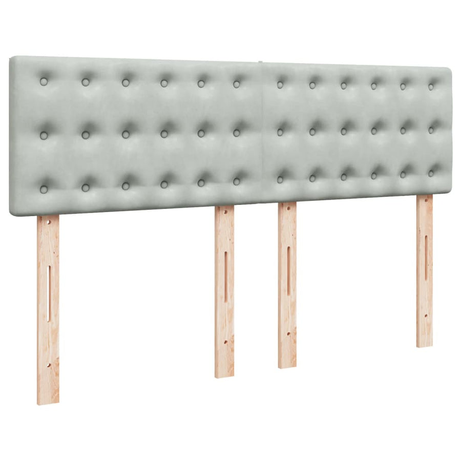 Boxspring met matras fluweel lichtgrijs 140x190 cm
