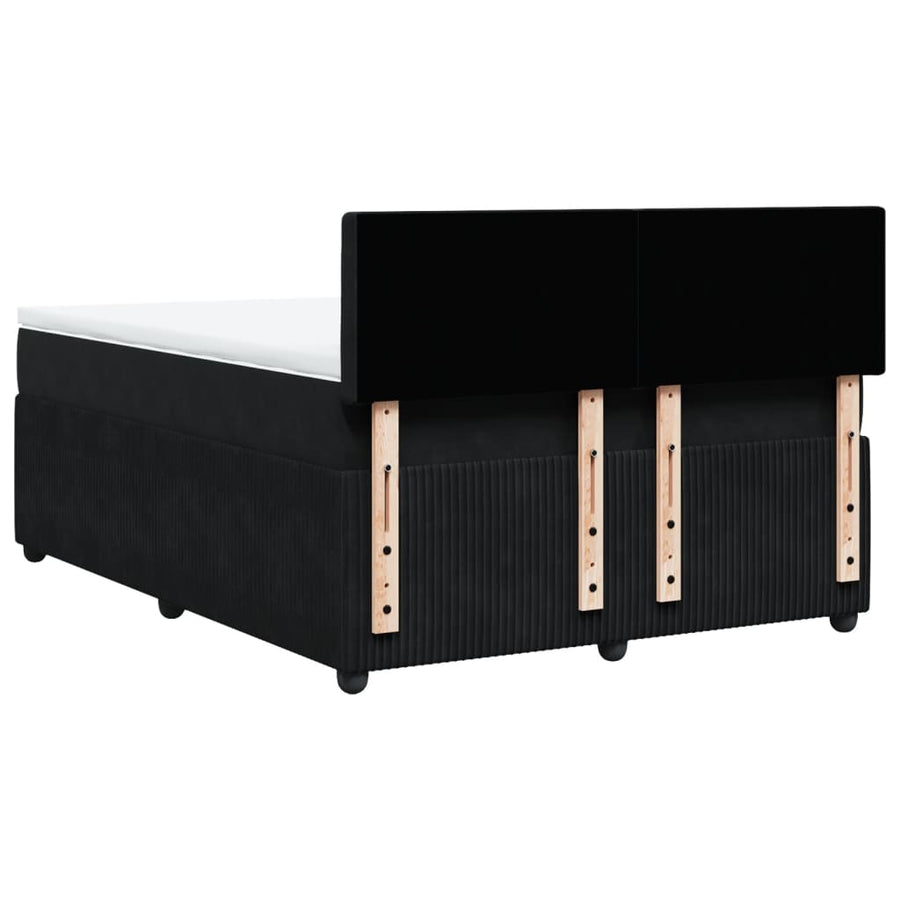 Boxspring met matras fluweel zwart 140x190 cm