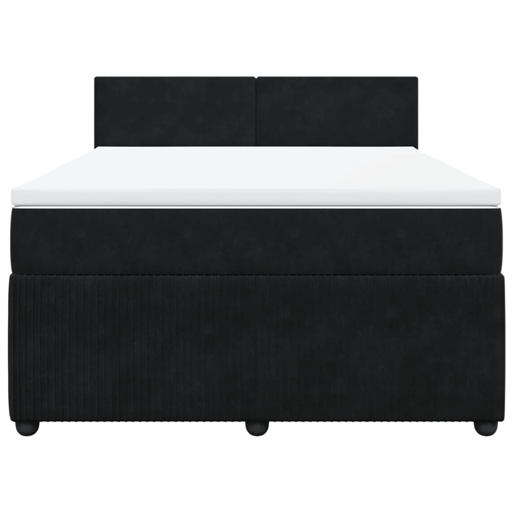 Boxspring met matras fluweel zwart 140x200 cm