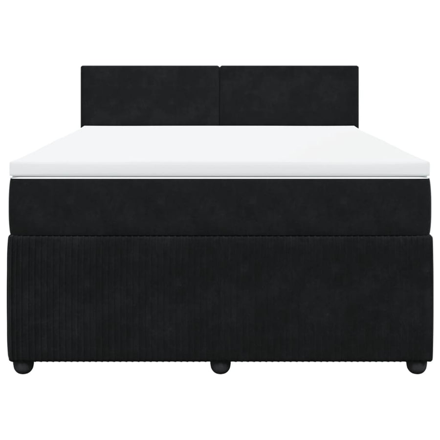 Boxspring met matras fluweel zwart 140x200 cm