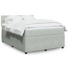 Boxspring 140x200 cm fluweel lichtgrijs met matras