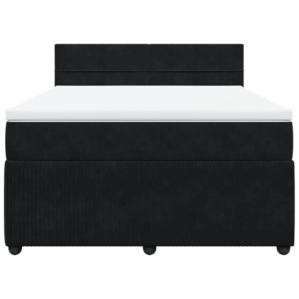 Boxspring met matras fluweel zwart 140x200 cm