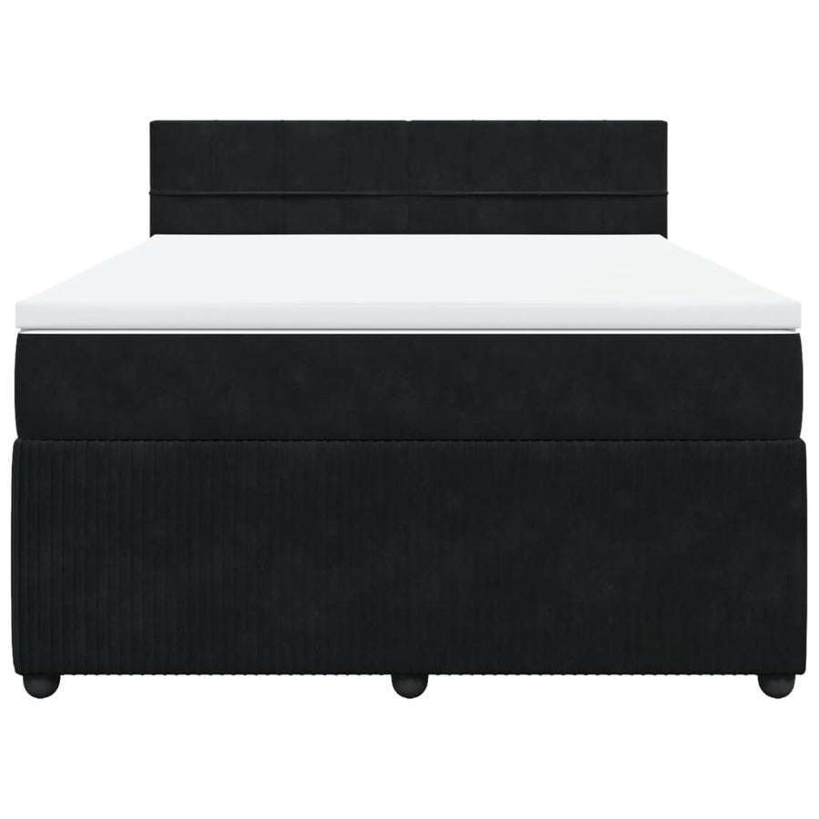 Boxspring met matras fluweel zwart 140x200 cm