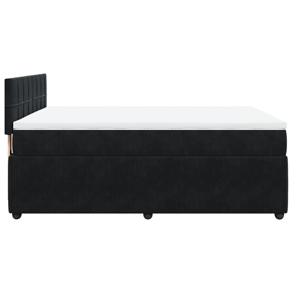 Boxspring met matras fluweel zwart 140x200 cm