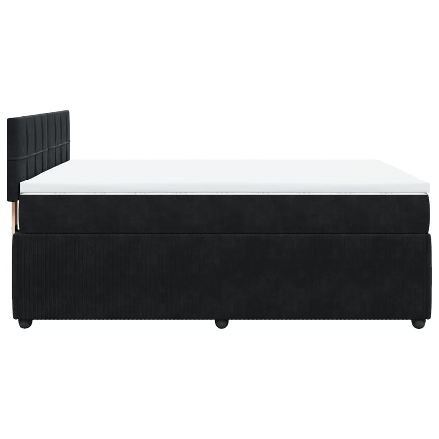 Boxspring met matras fluweel zwart 140x200 cm