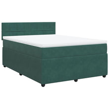 Boxspring met matras fluweel donkergroen 140x200 cm