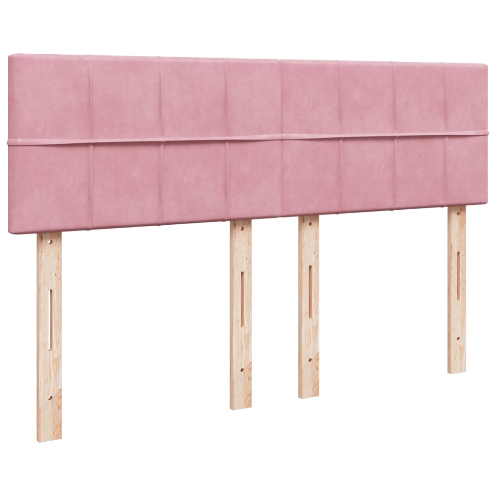 Boxspring met matras fluweel roze 140x200 cm