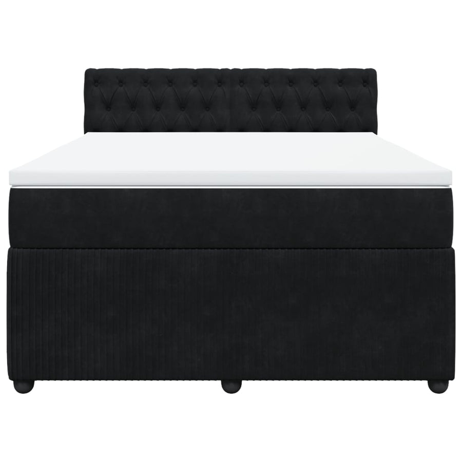 Boxspring met matras fluweel zwart 140x200 cm