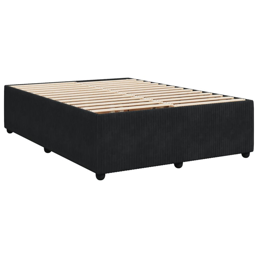 Boxspring met matras fluweel zwart 140x200 cm