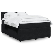 Boxspring met matras fluweel zwart 140x200 cm