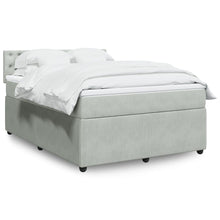 Boxspring met matras fluweel lichtgrijs 140x200 cm