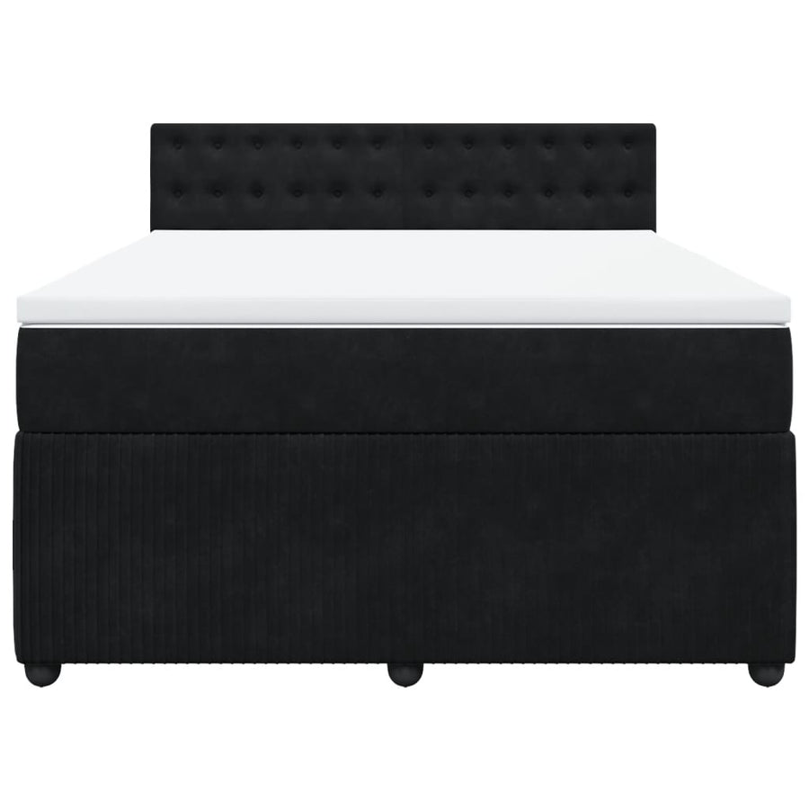 Boxspring met matras fluweel zwart 140x200 cm