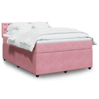 Boxspring 140x200 cm fluweel roze met matras