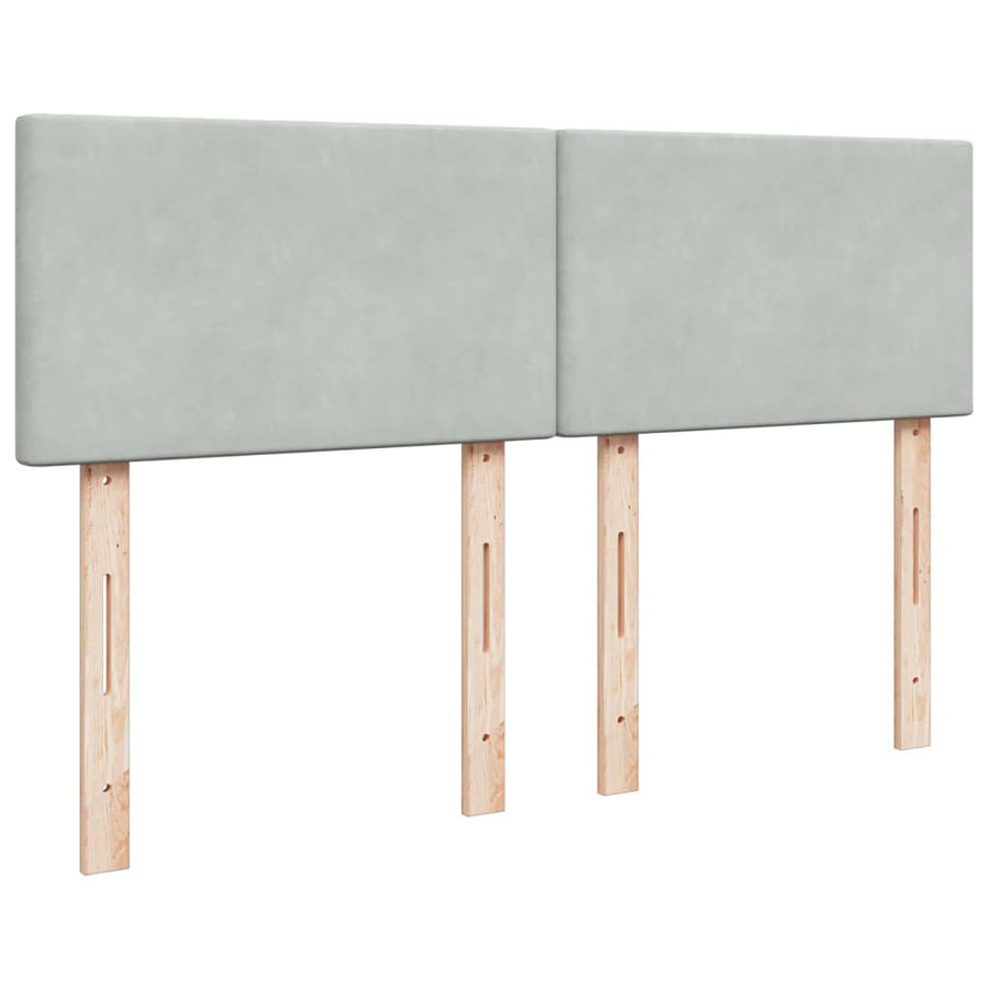 Boxspring met matras fluweel lichtgrijs 160x200 cm