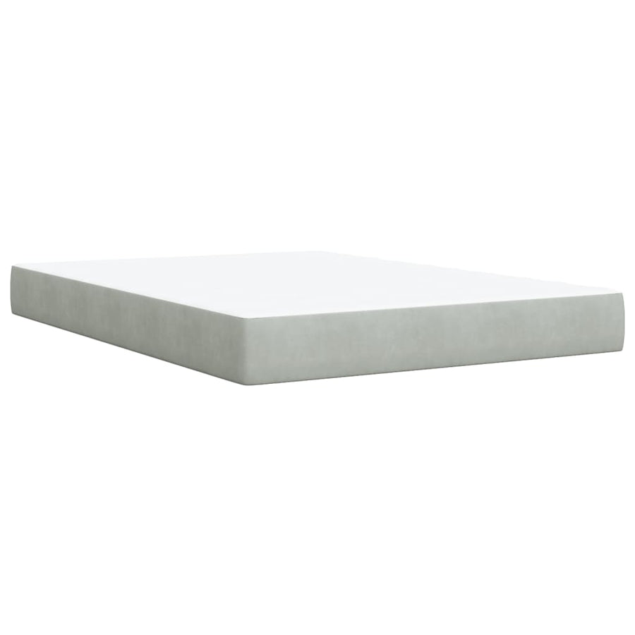 Boxspring met matras fluweel lichtgrijs 160x200 cm