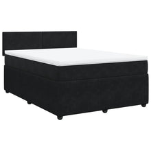 Boxspring met matras fluweel zwart 160x200 cm