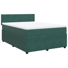 Boxspring met matras fluweel donkergroen 160x200 cm