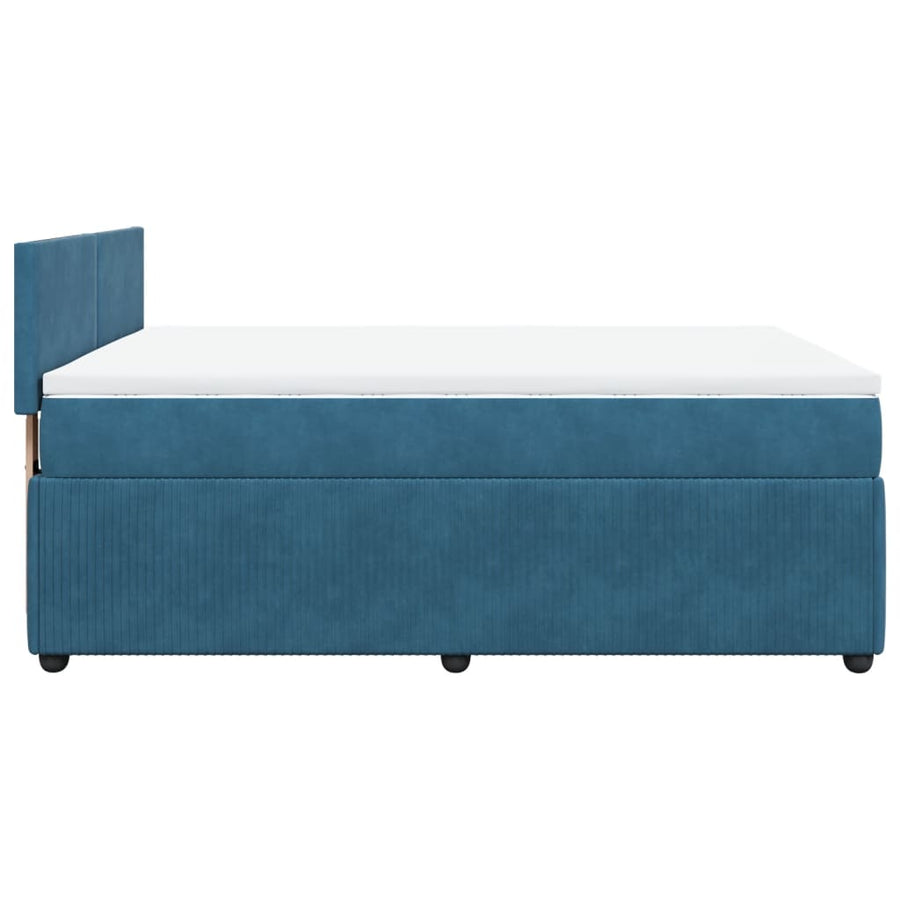 Boxspring met matras fluweel blauw 160x200 cm
