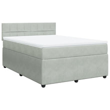 Boxspring met matras fluweel lichtgrijs 160x200 cm