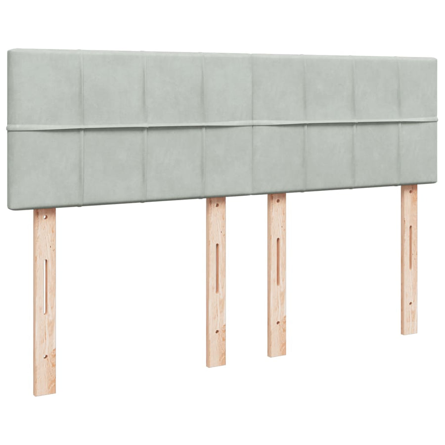 Boxspring met matras fluweel lichtgrijs 160x200 cm