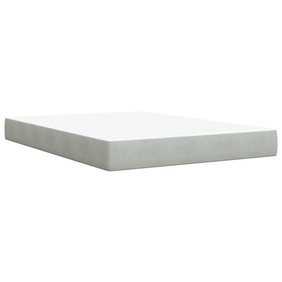 Boxspring met matras fluweel lichtgrijs 160x200 cm