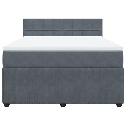 Boxspring met matras fluweel donkergrijs 160x200 cm