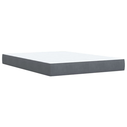Boxspring met matras fluweel donkergrijs 160x200 cm