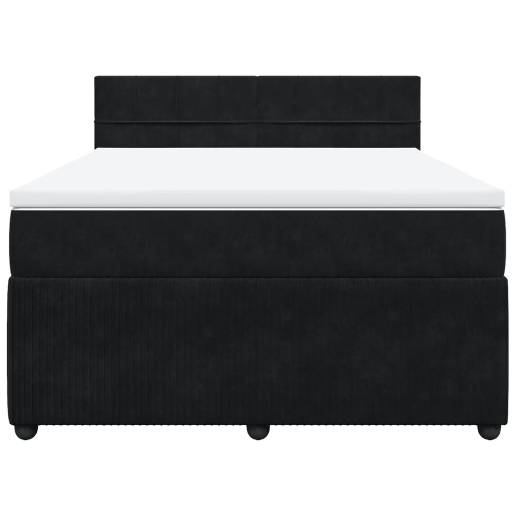 Boxspring met matras fluweel zwart 160x200 cm
