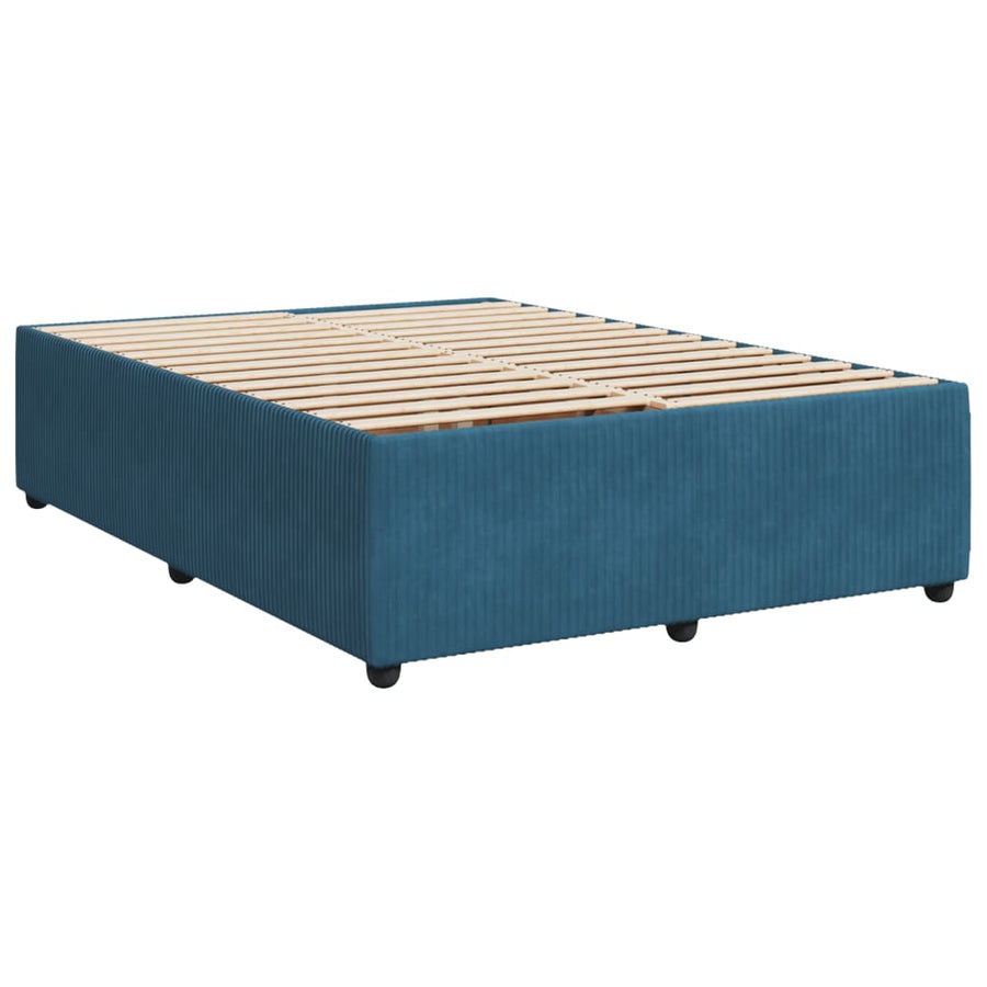 Boxspring met matras fluweel blauw 160x200 cm
