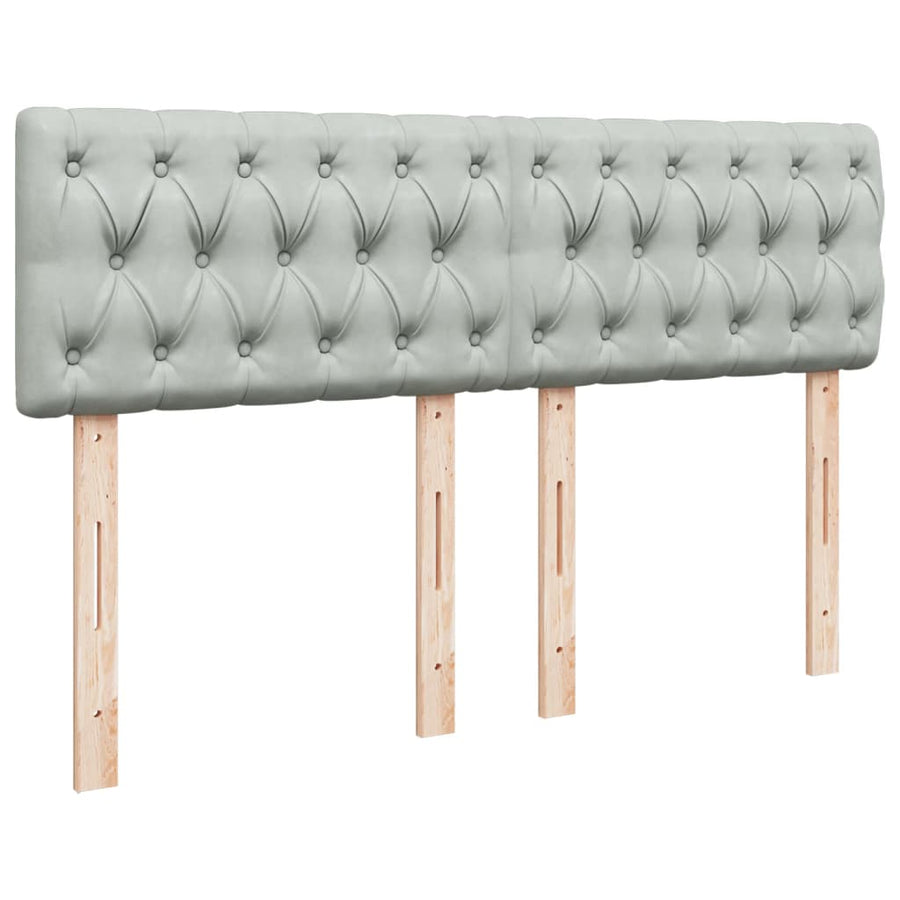 Boxspring met matras fluweel lichtgrijs 160x200 cm