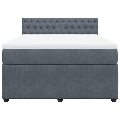Boxspring met matras fluweel donkergrijs 160x200 cm