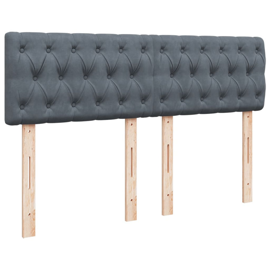 Boxspring met matras fluweel donkergrijs 160x200 cm