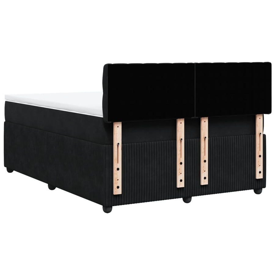 Boxspring met matras fluweel zwart 160x200 cm