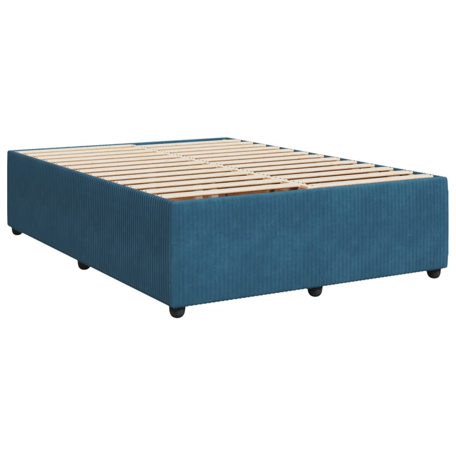Boxspring met matras fluweel blauw 160x200 cm
