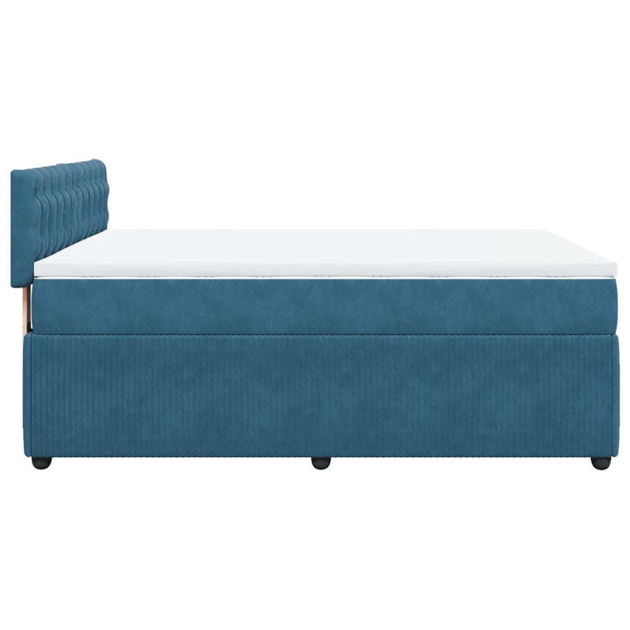 Boxspring met matras fluweel blauw 160x200 cm