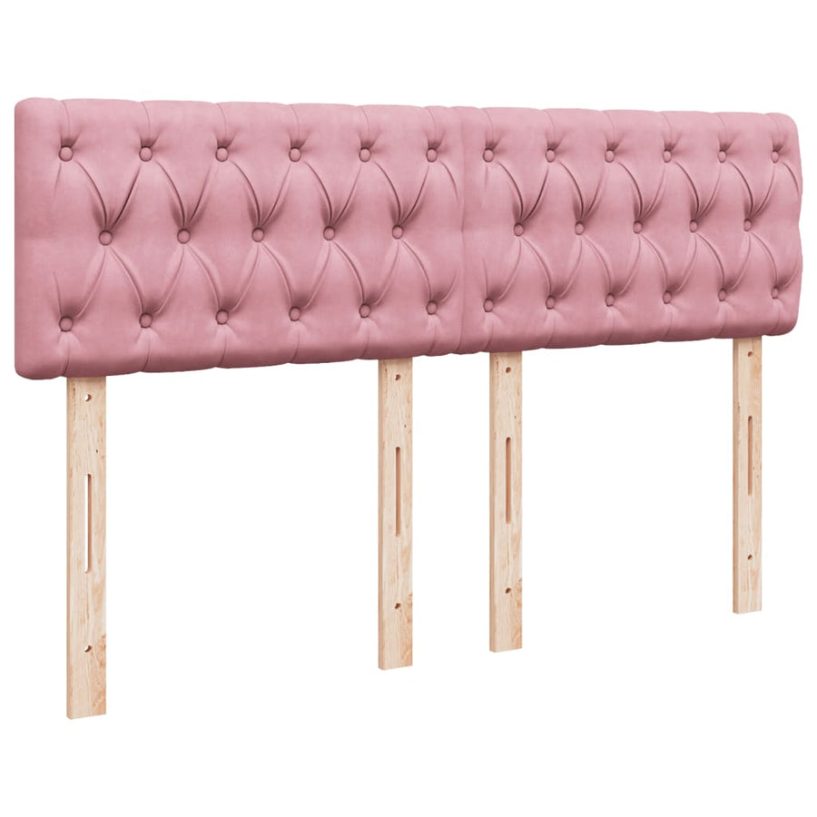 Boxspring met matras fluweel roze 160x200 cm