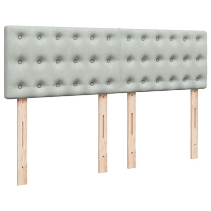 Boxspring met matras fluweel lichtgrijs 160x200 cm
