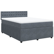 Boxspring met matras fluweel donkergrijs 160x200 cm