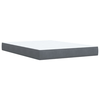 Boxspring met matras fluweel donkergrijs 160x200 cm