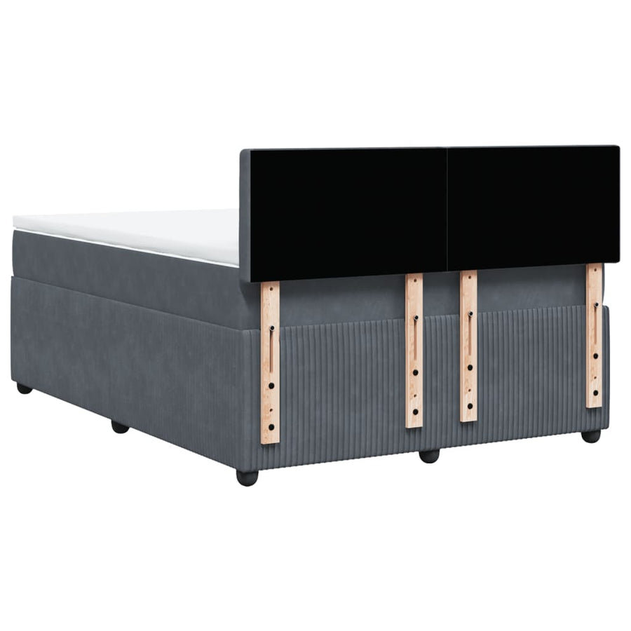 Boxspring met matras fluweel donkergrijs 160x200 cm