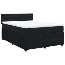 Boxspring met matras fluweel zwart 160x200 cm