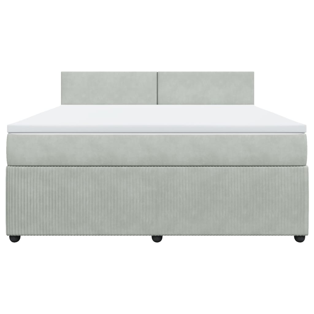 Boxspring met matras fluweel lichtgrijs 180x200 cm