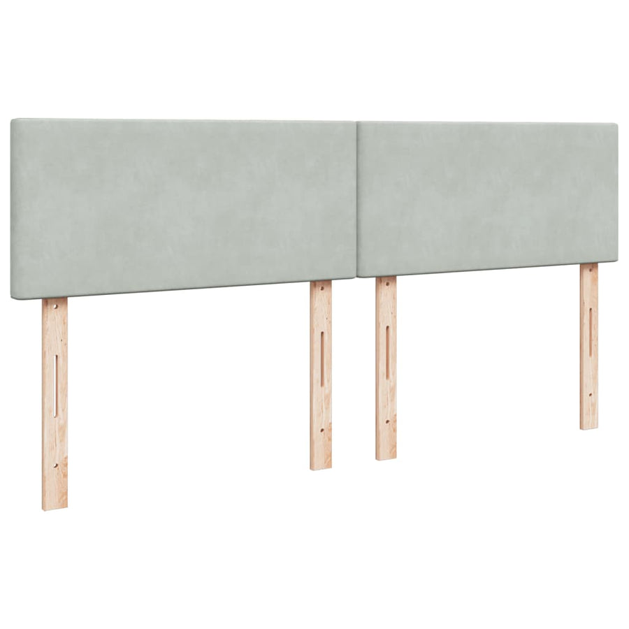 Boxspring met matras fluweel lichtgrijs 180x200 cm